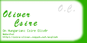 oliver csire business card